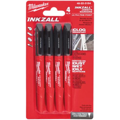 Milwaukee Inkzall Jelölő filc készlet 0,6 mm 4db fekete (48223154)