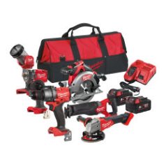   Milwaukee M18 erőcsomag, 5 gép, 2 × 5.0 Ah akku, töltő | M18 FPP5K-502B (4933471209)